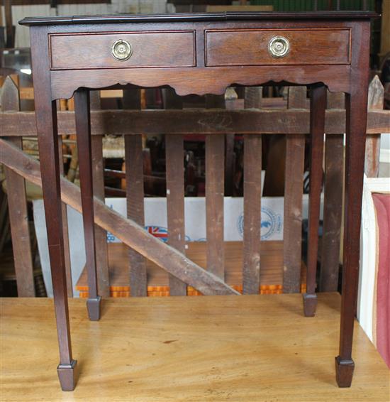 Mahogany two drawer side table